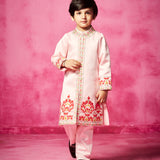 Light Pink Thread Embroidered Sherwani Set