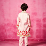 Light Pink Thread Embroidered Sherwani Set