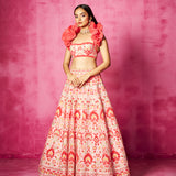 Light Pink Embroidered Lehenga Set with Shrug