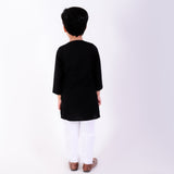 Black Embroidery Stitch Work Yoke Kurta With Pant