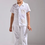 Ivory White Cotton Linen Shirt - Father-Son Set