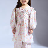 Printed Cambric Smocked Kurta Set