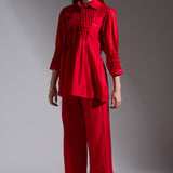 Red Smocked Top and Pants - Mother-Daughter Set