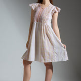 Printed Baby-Doll Dress with Embroidered Yoke
