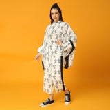 Black and White Bird Print Kaftan Co-ord Set