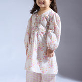 Printed Cambric Smocked Kurta Set