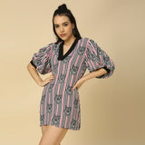 Tiger Print V Neck Skater Dress