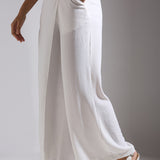 Ivory White Draped Pants