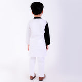 Black and Ivory Colorblocked Kurta With Pant