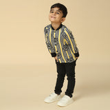 Black, White and Yellow Tiger Print Shirt
