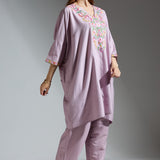 Lilac Embroidered Co-ord Set - Mother-Daughter Set