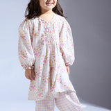 Printed Cambric Smocked Kurta Set