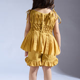 Yellow Silk Top and Pants- Mother-Daughter Set