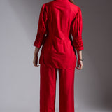 Red Smocked Top and Pants - Mother-Daughter Set