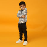 Black and White Fish Print Short Kurta