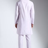 Lilac Embroidered Silk Kurta Set - Father-Son Set