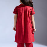 Red Smocked Top and Pants - Mother-Daughter Set