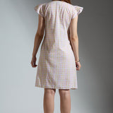 Printed Baby-Doll Dress with Embroidered Yoke
