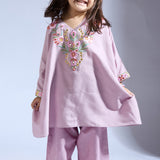 Lilac Embroidered Co-ord Set - Mother-Daughter Set