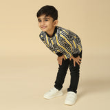 Black, White and Yellow Tiger Print Shirt