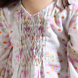 Printed Cambric Smocked Kurta Set