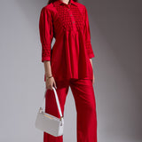 Red Smocked Top and Pants - Mother-Daughter Set