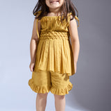 Yellow Silk Top and Pants- Mother-Daughter Set