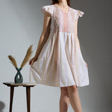 Printed Baby-Doll Dress with Embroidered Yoke