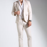 Cube Print Satin Linen Blazer Jacket