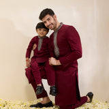 Sindhuja - Maroon Sherwani Father & Son Set