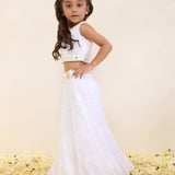 Ivory Hand Embroidered Lehenga Choli with Ruffled Dupatta
