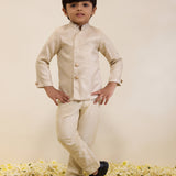 Light Gold Sherwani Set with Matching Pants