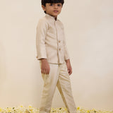 Light Gold Sherwani Set with Matching Pants