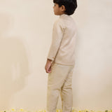 Light Gold Sherwani Set with Matching Pants