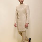Light Gold Sherwani Set with Matching Pants