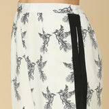 Black and White Bird Print Blazer & Pant Set