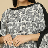 Black and White Fish Print Kaftan & Pant Set