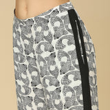 Black and White Fish Print Kaftan & Pant Set