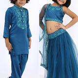 Siblings Combo Set in Blue