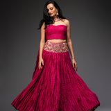 Rosette Gown in Dark Pink