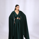 Dark Green Draped Jumpsuit