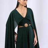Dark Green Draped Jumpsuit