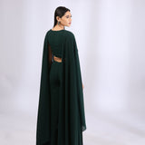 Dark Green Draped Jumpsuit