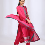 Rani Pink Embroidered Kurta Set