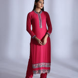 Rani Pink Embroidered Kurta Set