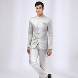 Grey Bandhgala teamed with Narrow Pants