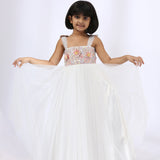 Ivory Tulle Embroidered Bodice Gown