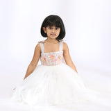Ivory Tulle Embroidered Bodice Gown