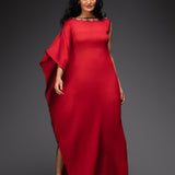 Crinkled Cotton Asymmetrical Kaftan Style Dress