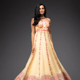 Organza Embroidered Floral Bandeau Corset Dress